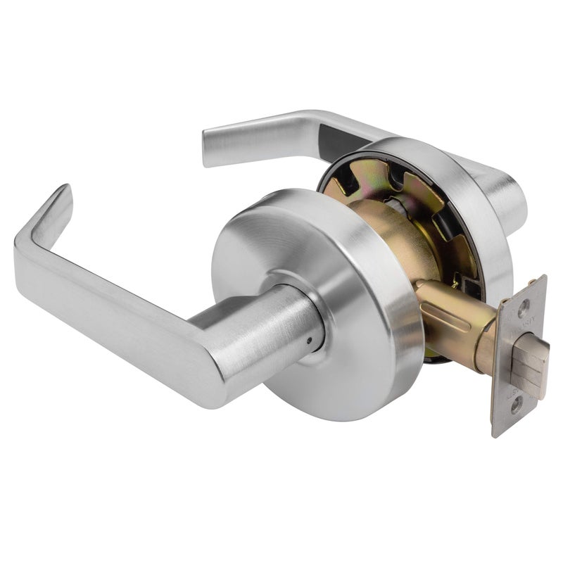 Dynasty Hardware Storeroom Door Lock Keyed Lever Lockset, ADA Compliant, Grade 2 Heavy Duty Locking Handle for Storage Room or Commercial Facility, Satin Chrome Finish, Model AUG-05-26D - Image 2